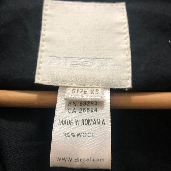 Diesel Wool Pea Coat - Size XS - Picture 10 of 12